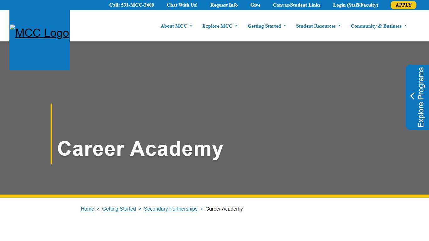 Metropolitan Community College Career Academy