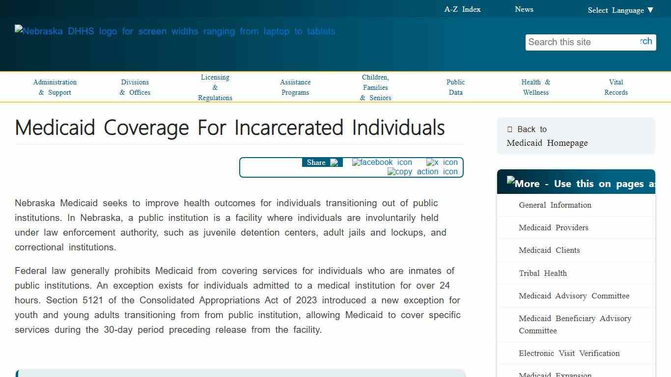 Medicaid Coverage for Incarcerated Individuals